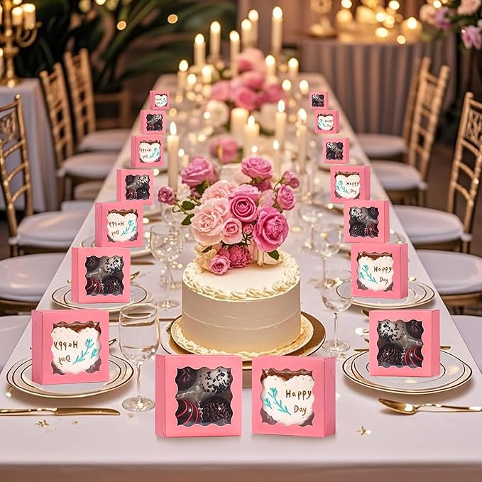 RomanticBaking 3 ¼" x 3 ¼" x 1 ½" 100PCS Chocolate Truffle Boxes - Image 5