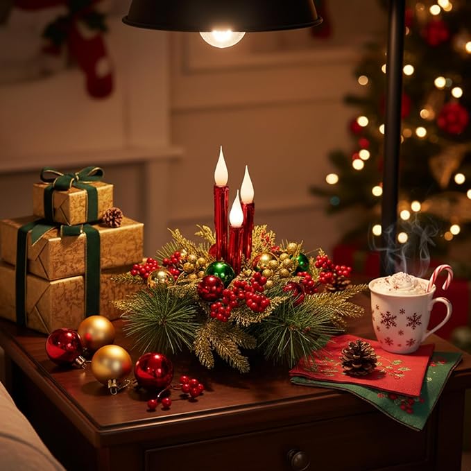 Christmas Floral Arrangement Centerpiece - Image 4
