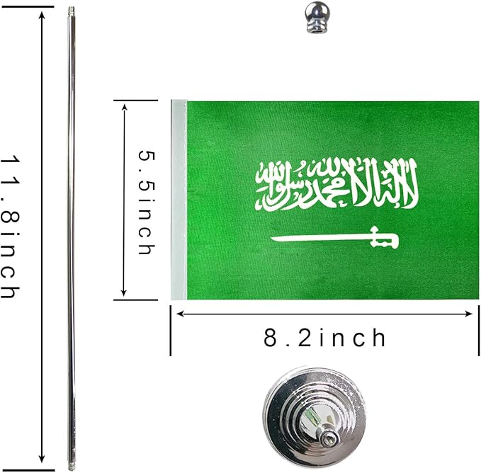 GentleGirl.USA Saudi Arabia Table Flags, Stick Small Mini Saudi Arabian Flag - Image 2