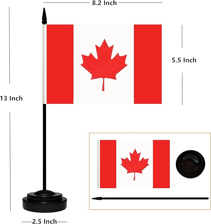 12 Pack Canada Desk Flags Set, Canadian Small Mini Table Office Flags - Image 2