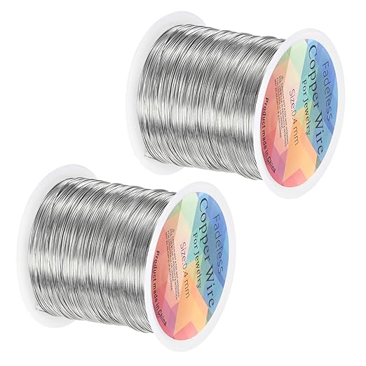 2-Rolls 0.4mm Jewelry Wire, 26 Gauge 328FT Craft Wire Copper Beading Wire by MMETERXITY