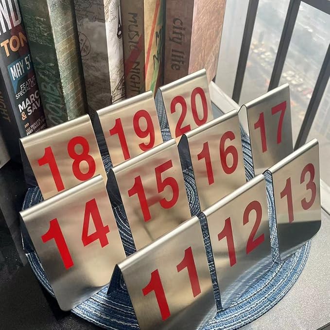 Metal Place Cards Stackable Tent Style Table Numbers, Place Card Holders - Image 3