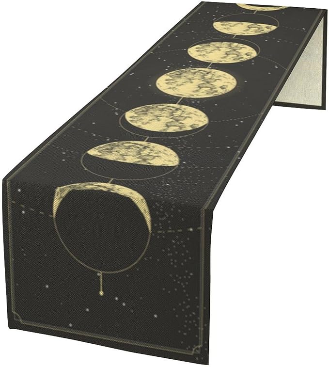 Sun Moon Table Runner, Mysterious Universe Milky Way Interstellar Space Western by ShiTingYu