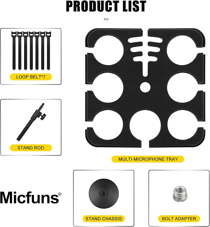 Multi Microphone Holder, Wired and Wireless Mic Holder - Image 2