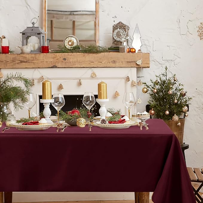 Fitable Square Tablecloth 60x60 inch Tablecloth Stain and Wrinkle Resistant - Image 3