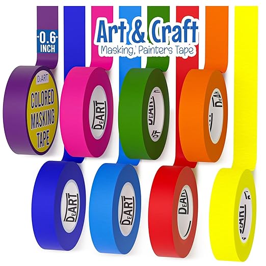 Colored Masking Tape, 264 Ft x 0.6 inch MIni Color Painters Tape by Unknown