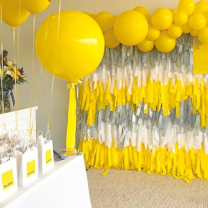 PartyWoo Crepe Paper Streamers 4 Rolls 328ft, Pack of Yellow Crepe Paper - Image 4