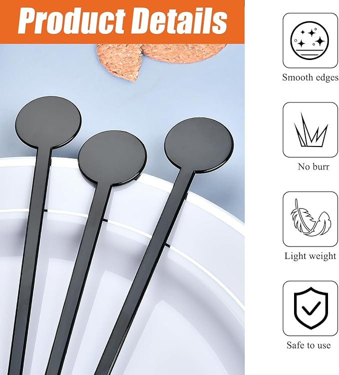 240Pcs Drink Stirrers Cocktail, 7 Inches Disposible Plastic Swizzle Sticks - Image 3