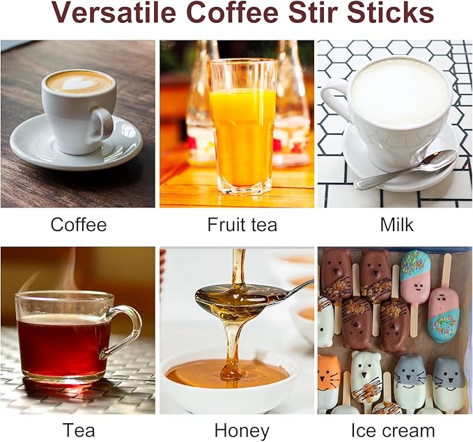 Wooden Coffee Stirrers, Thick Birch 5.5 Inches 1000PCS Disposable Coffee - Image 5