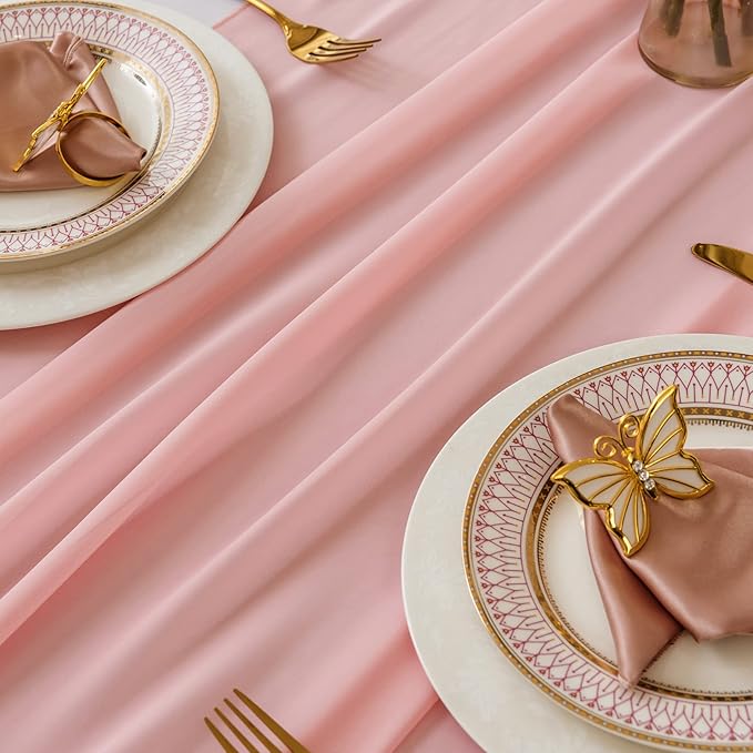 6Pack 9ft Chiffon Table Runner 14x108 Inch Sheer Romantic Table Runner - Image 4