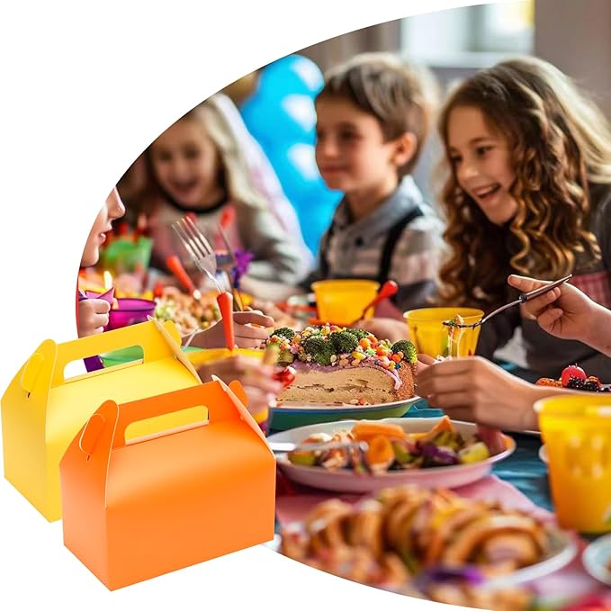 UnicoPak 30 Pack Orange Gable Treat Boxes Party Favor Goodie Bag Boxes - Image 4