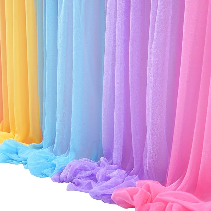 9ft Unicorn Tulle Table Skirt for Rectangle Tables or Round Tables Tutu Rainbow - Image 7