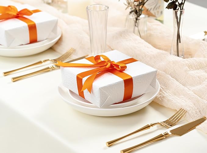 Orange Satin Ribbon 7/8 Inch x 50 Yards Double-Faced - Image 5