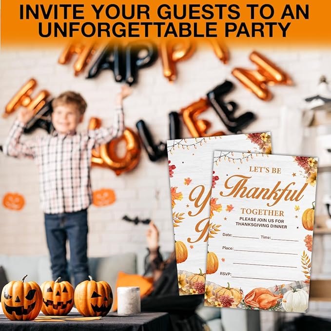 Thanksgiving Party Invitations, Fall Pumpkins Friendsgiving Thanksgiving Dinner - Image 6