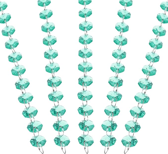 PATIKIL 14 mm Crystal Garland Strands, 16.4 Ft Acrylic Octagon Chandelier Bead by PATIKIL