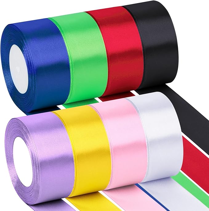 NESCCI 200 Yards Ribbon, 1-1/2 Inch Satin Ribbon, Single Face Satin Ribbons by NESCCI