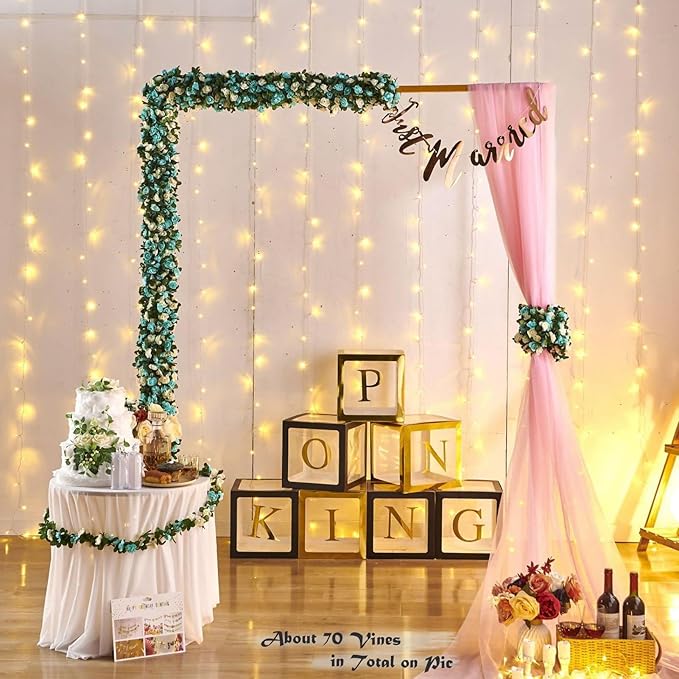 8 Pcs x 8.2 ft Flower Garland Artificial Rose Vine Flowers - Image 4