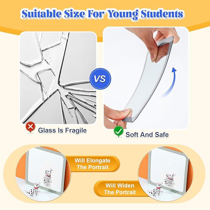 Dandat 10 Pcs Small Mirrors for Kids 6 x 6 Inch Square Shatter Proof Reflector - Image 3