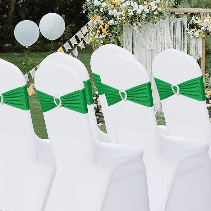 Howhic Pack of 60 Spandex Chair Sashes Bows Stretch Chair Cover Band - Image 7