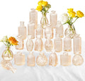 Champagne Bud Vases in Bulk 24 Packs Amber Glass Vase by PHUNTTEK