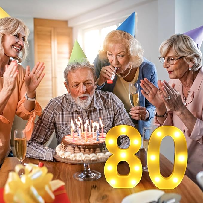 80th Birthday Decorations for Women Men, Happy 80 Birthday Decorations for - Image 6