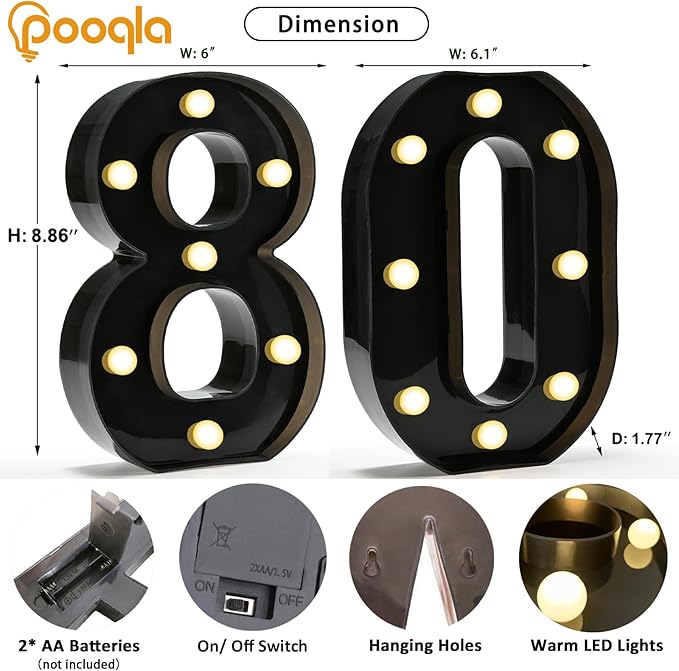 Pooqla Decorative Led Light Up Number Letters - Image 4