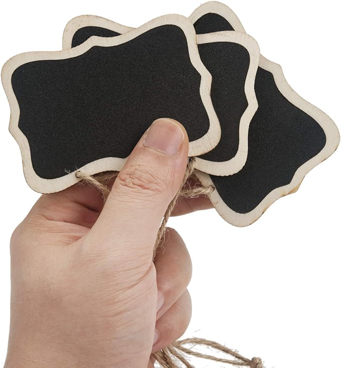 ONUPGO Mini Erasable Chalkboards, 20 Pack Wooden Hanging Labels, Price & - Image 4