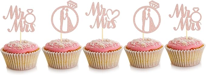 Sotpot 24PCS Miss to Mrs Cupcake Toppers - Image 6