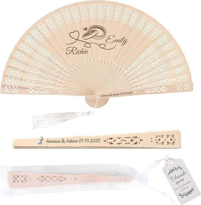 100 PCS Custom Fans Personalized Folding Fans by Unknown