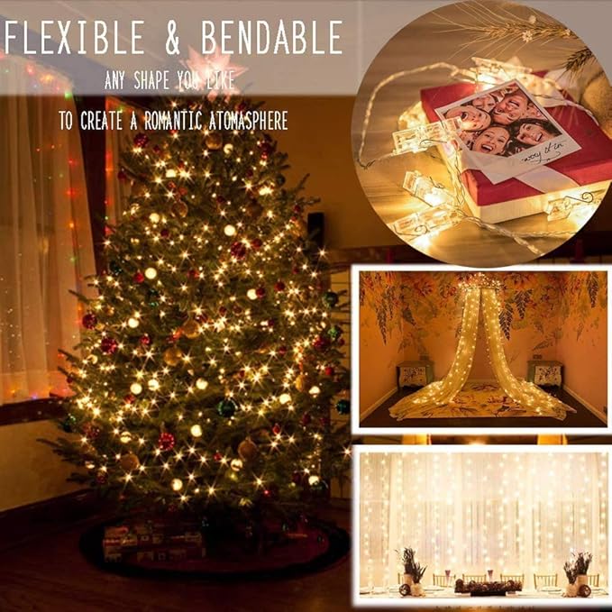 Dopheuor LED Photo Clip Copper String Lights Starry Fairy Warm Yellow Lights - Image 5