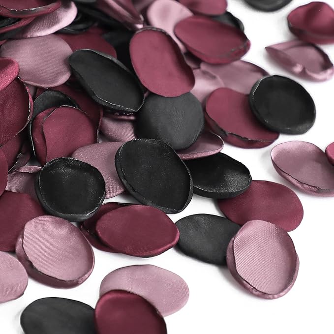 Floroom 300pcs Rose Petals Black Burgundy Faux Silk Flower Petals by Floroom