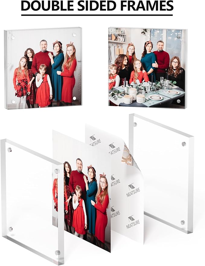 4x4 Acrylic Picture Frame 5 Pack, Desktop Display Decor Gift - Image 2