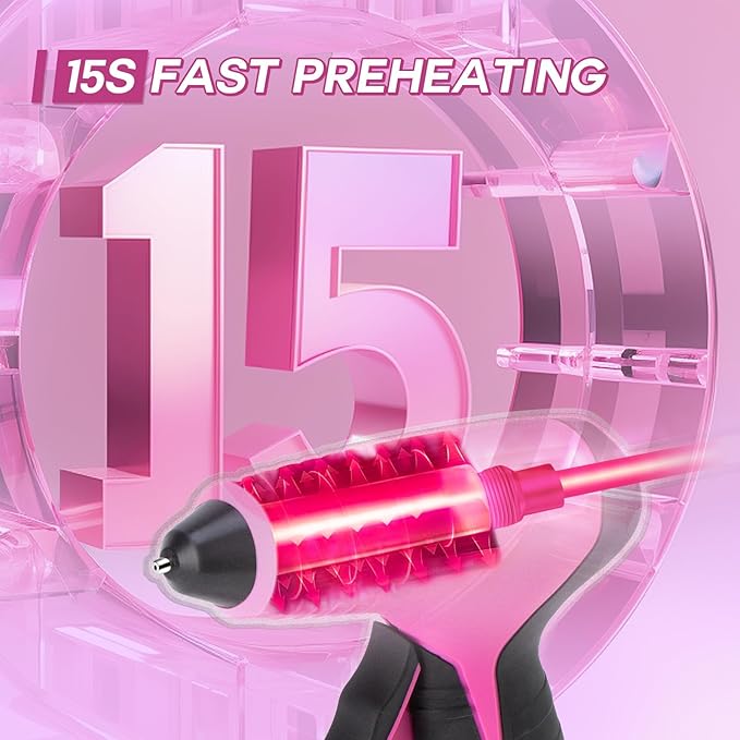 Cordless Hot Glue Gun, 7.2V Pink 15s Fast Preheating Glue Gun Set - Image 3
