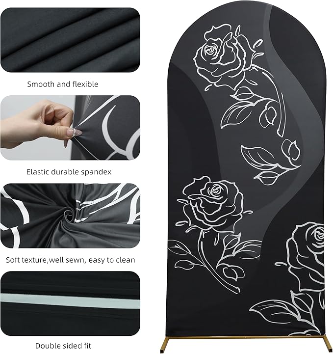 Wedding Arch Cover 7.2FT Spandex Arch Backdrop Cover Stretchy Backdrop - Image 5