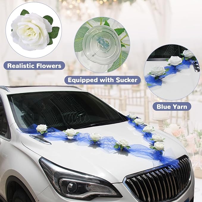 Wedding Car Flower Decoration, Just Married Automotive Ornament Accessores - Image 4