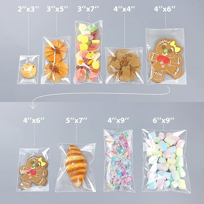 PigPotParty 5''x 7" Clear Plastic Cellophane Gift Wrap Bags, Party favor - Image 4
