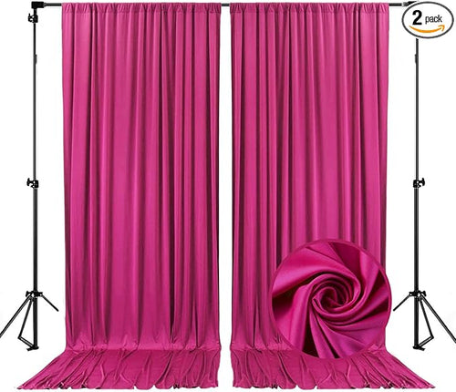 10 x 7 Feet Fuschia Backdrop Curtain by ZEBMOON