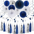 Navy-Blue White-Silver Graduation Party-Decorations by Hugtmr