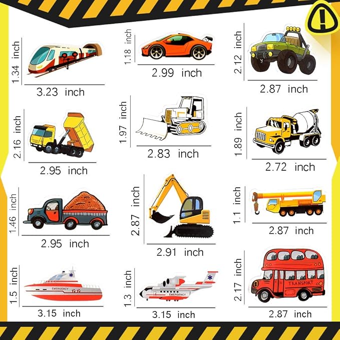 QTL Truck Stickers for Kids Boys Tractor Stickers for Water Bottles Easter - Image 2