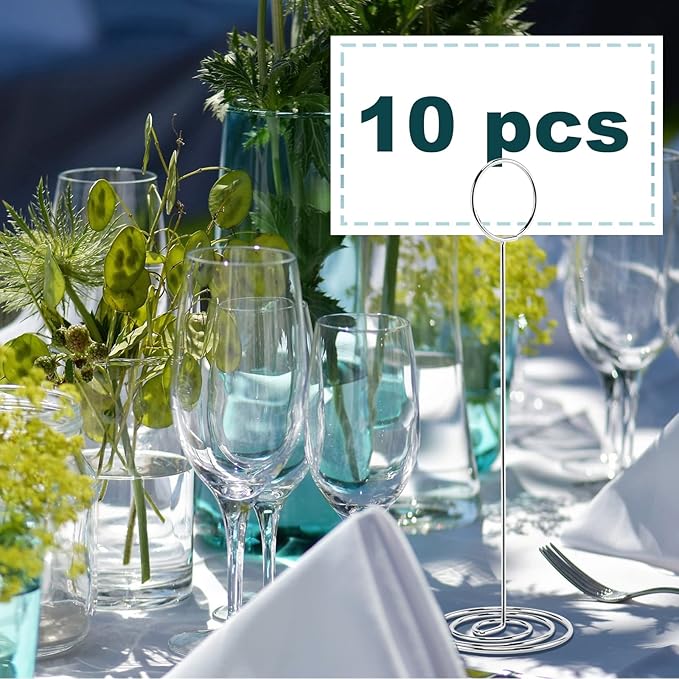 10Pcs Place Card Holder, Table Number Holders, Wire Picture Holder, Table Card - Image 3