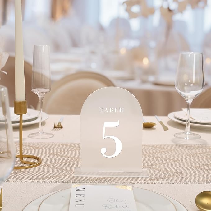 UNIQOOO Frosted Arch Wedding Table Numbers - Image 2