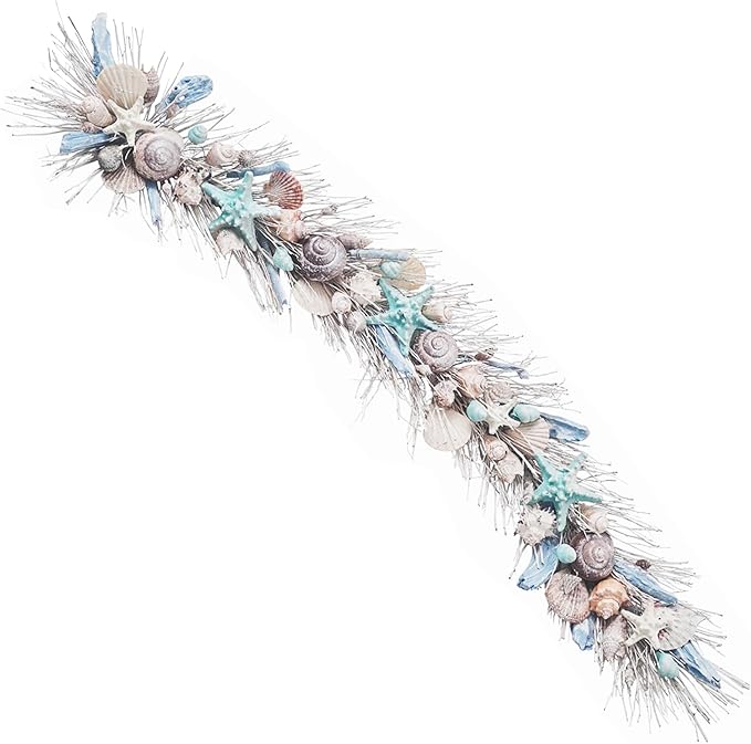 HOLIDAY TREE Handcrafted 48'' Shell Coastal Summer Garland by HolidayTree