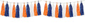 15PCS Navy Blue Orange White DIY Party Tassel Garland Paper Banner Streamer by ALLHEARTDESIRES
