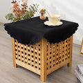 Small Round Black Tablecloth 24 Inch Polyester Fabric Washable Table Cover by YZKITM