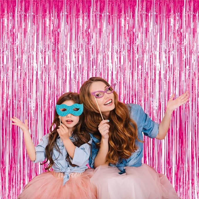 GOER 3.2 ft x 8.2 ft Metallic Tinsel Foil Fringe Curtains Party Photo Backdrop - Image 3