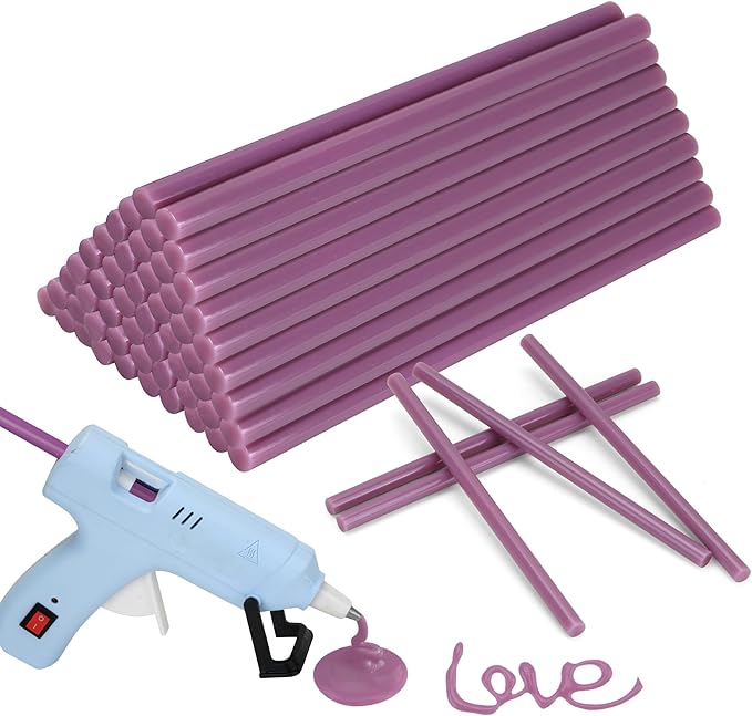 MATUFF light purple Hot Glue Sticks Mini 0.27" x 5.9 inches, Hot Melt Mini Glue by MATUFF
