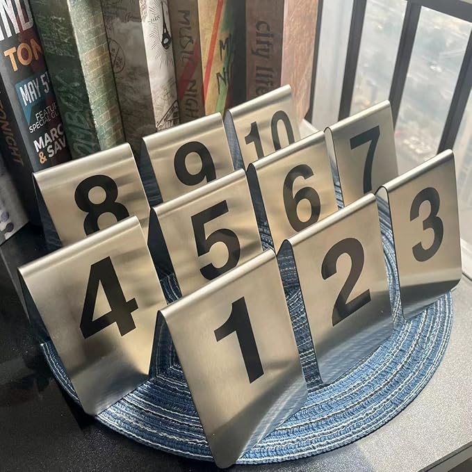 Metal Place Cards Stackable Tent Style Table Numbers, Place Card Holders - Image 3