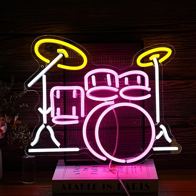 Drum Kit Neon Sign Dimmable Multicolored Led Neon Light by LISIGNVE