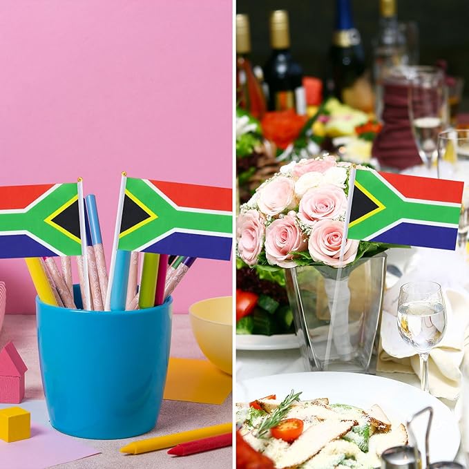 South Africa Flag South African Flag, Small Mini Handheld South Africa Flags on - Image 4