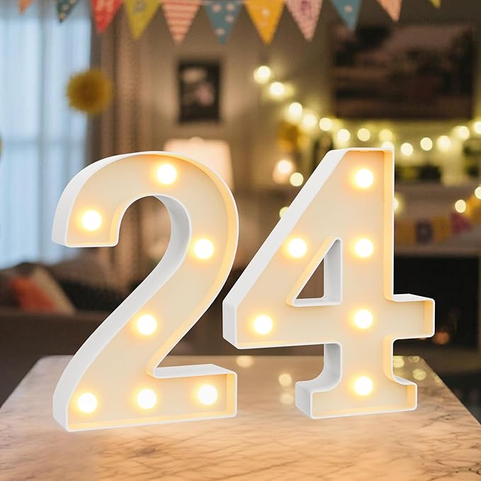 LED Marquee Light Up Numbers Sign by NANXU